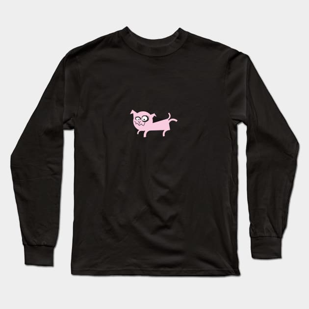 Pale Pink Puppy Pee Movement Long Sleeve T-Shirt by Robin Studio